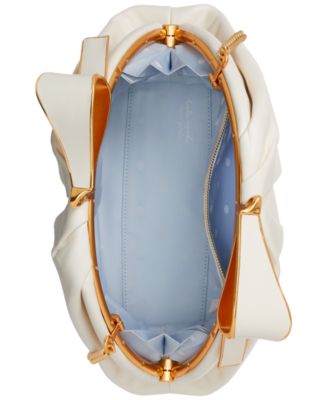 kate spade new york Medium Bridal Pearlized Leather Bow Frame Clutch