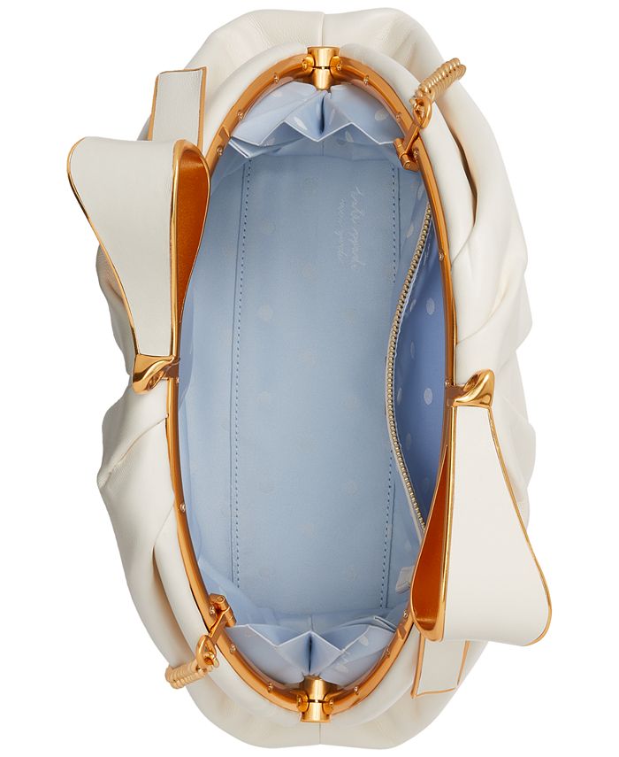 kate spade new york Medium Bridal Pearlized Leather Bow Frame Clutch Macy's