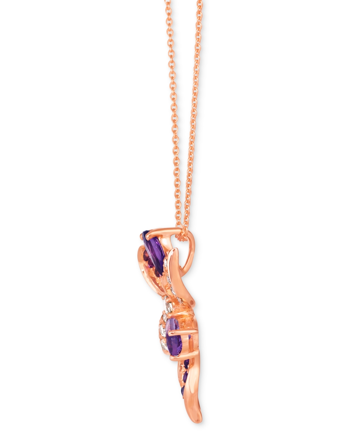 Le Vian Multi-Gemstone (3/4 ct. t.w.) & Nude Diamond (1/3 ct. t.w.) Flower Pendant Necklace in 14k Rose Gold, 18
