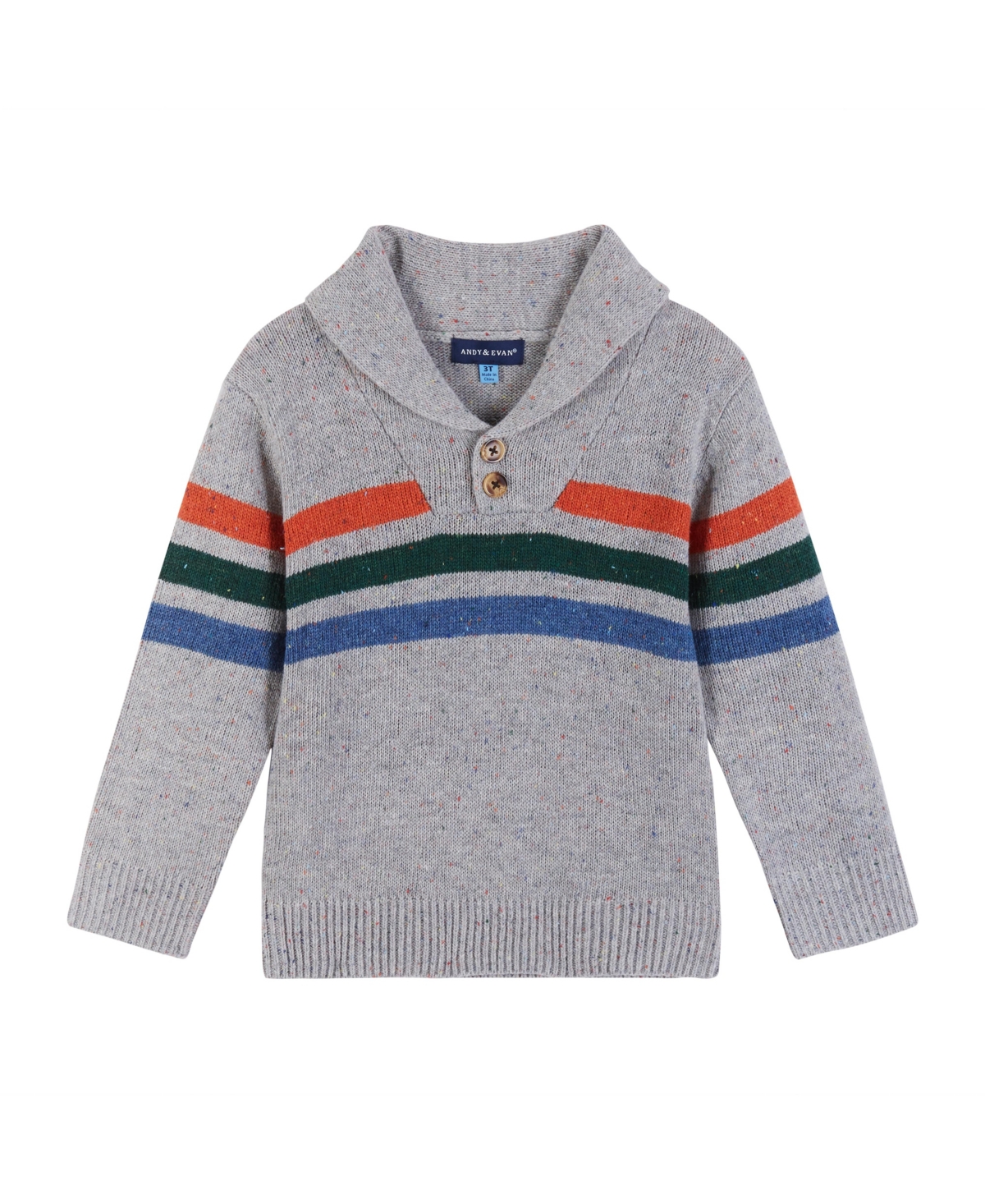 ANDY & EVAN TODDLER BOYS / STRIPED BUTTON SWEATER