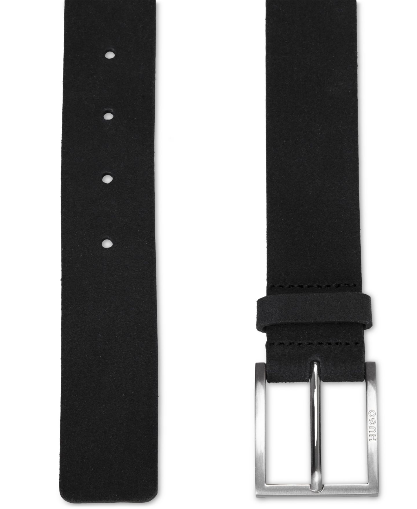 Мужской ремень Hugo Boss Sized Suede Belt, цвет: Чёрный — фото 2