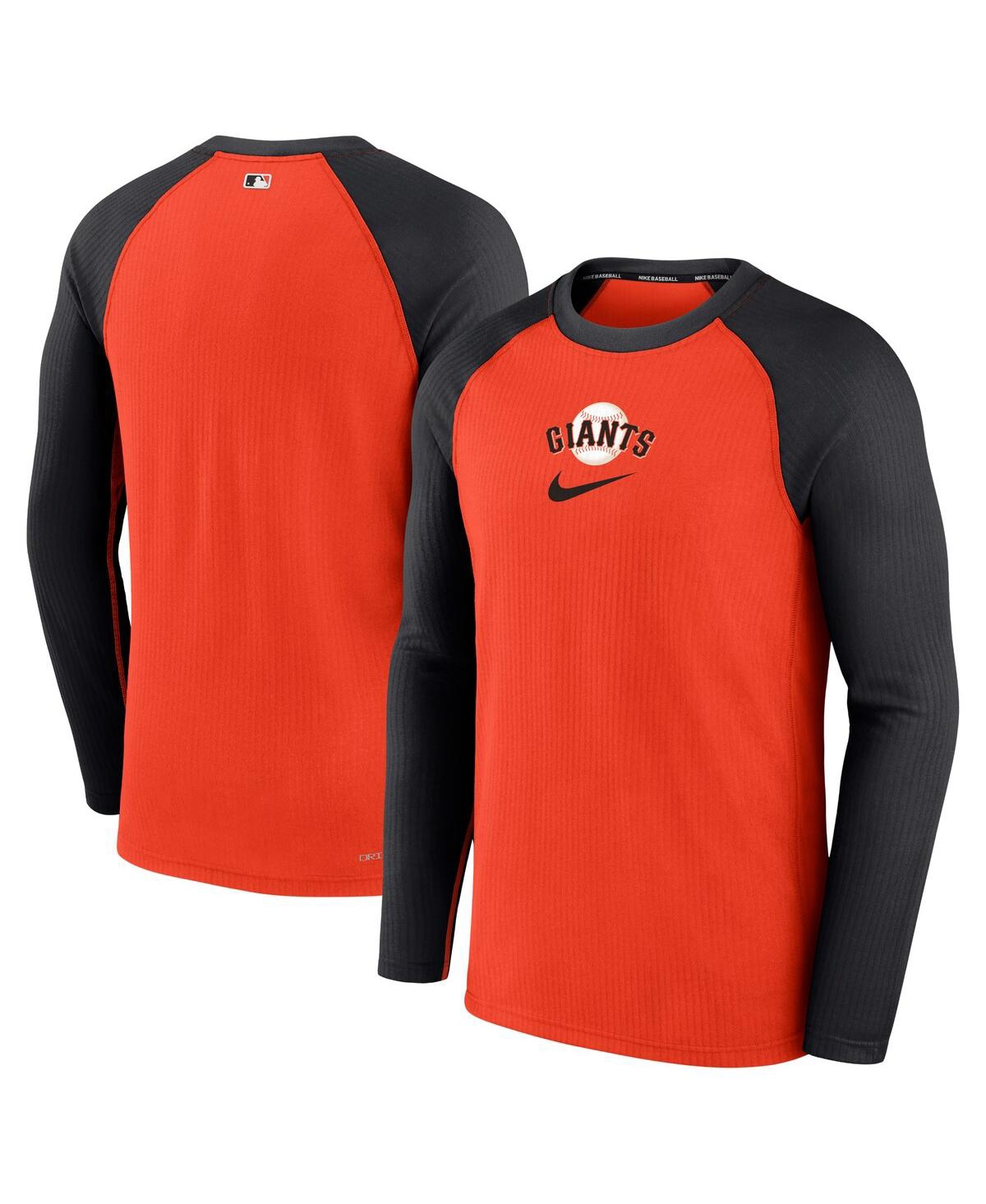 Men's NikeSan Francisco Giants Authentic Collection Game Raglan Performance Long Sleeve T-shirt - Orange