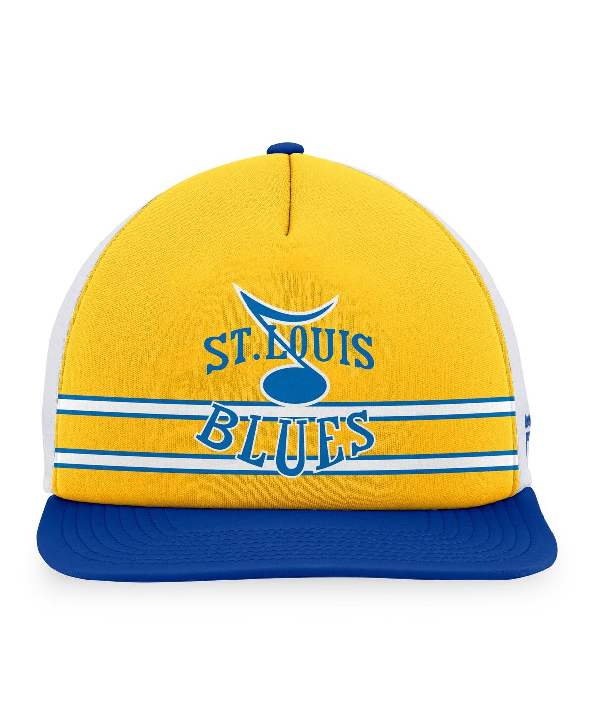 Shop Fanatics Men's  Gold, Blue St. Louis Blues Special Edition 2.0 Trucker Snapback Adjustable Hat In Gold,blue