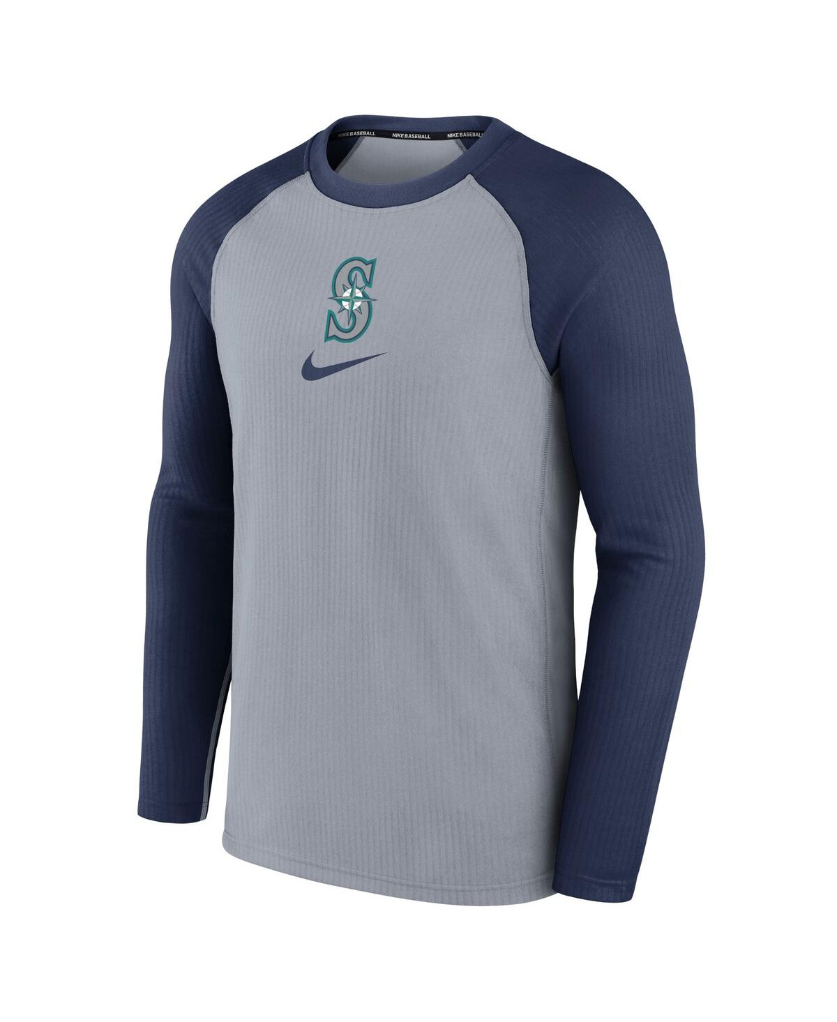 Shop Nike Men's  Gray Seattle Mariners Authentic Collection Game Raglan Performance Long Sleeve T-shirt