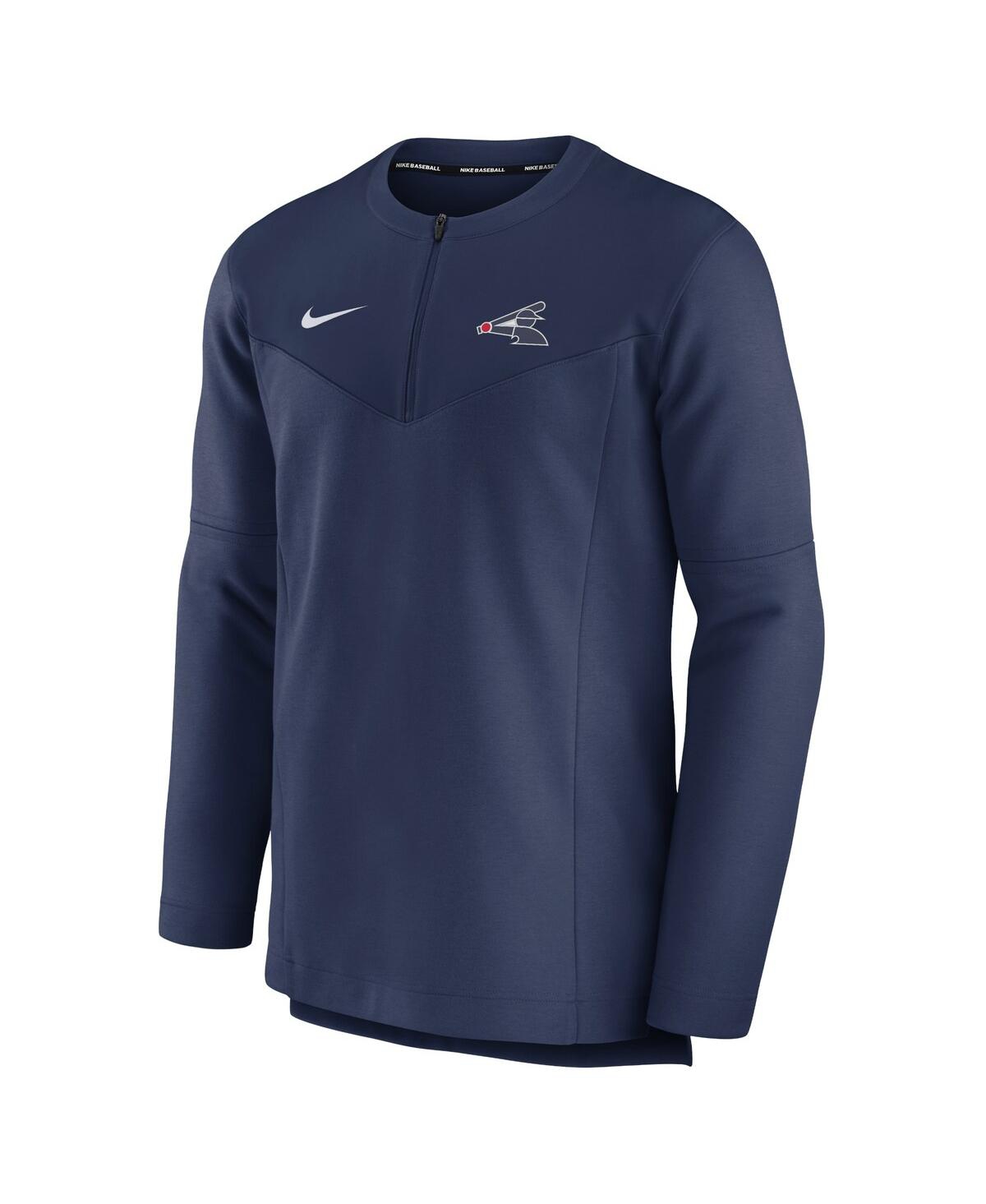 Nike Men's  Navy Milwaukee Brewers Authentic Collection Game Time Performance Quarter-zip Top In Navy
