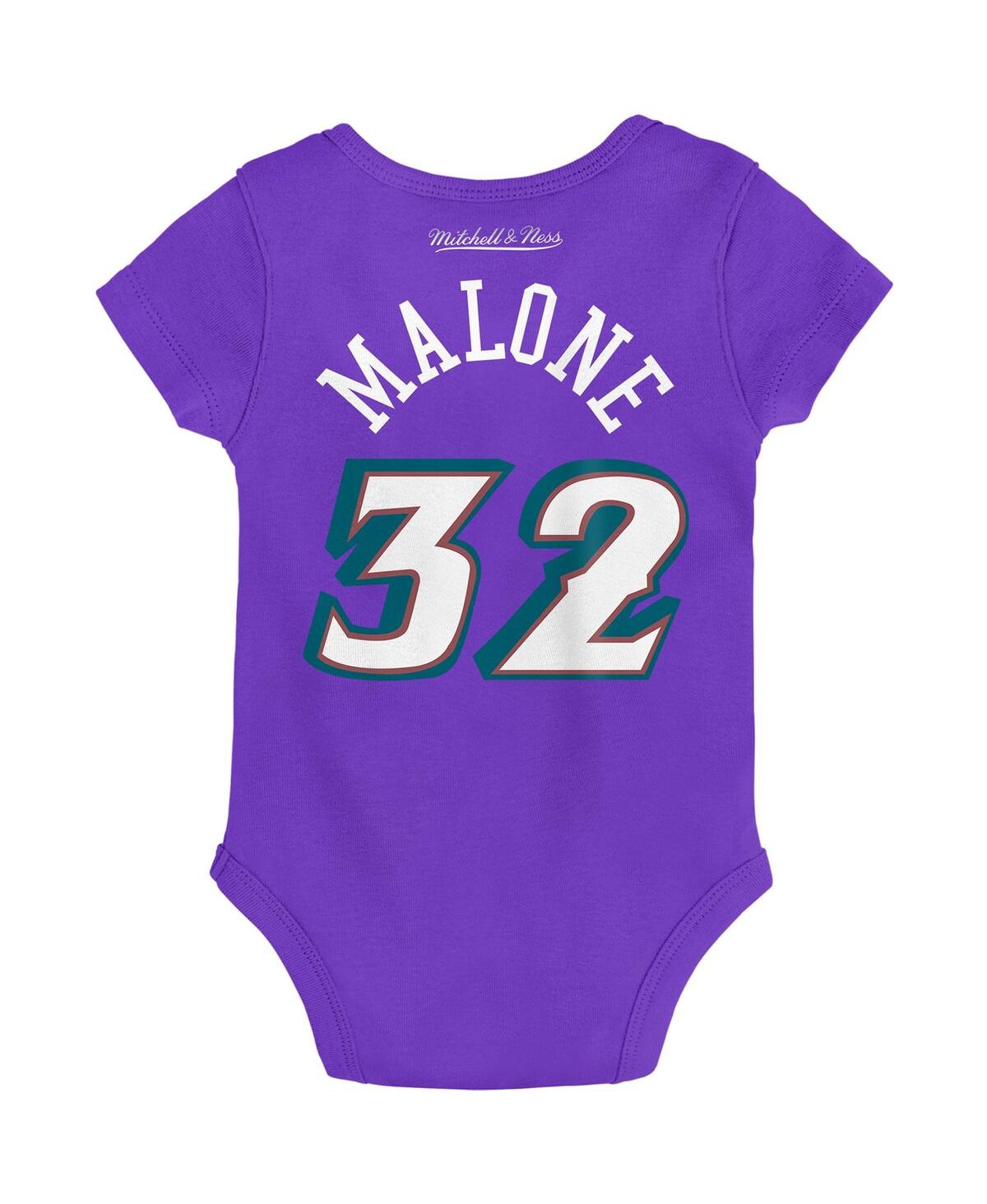 Shop Mitchell & Ness Infant Boys And Girls  Karl Malone Purple Utah Jazz Hardwood Classics Name And Number