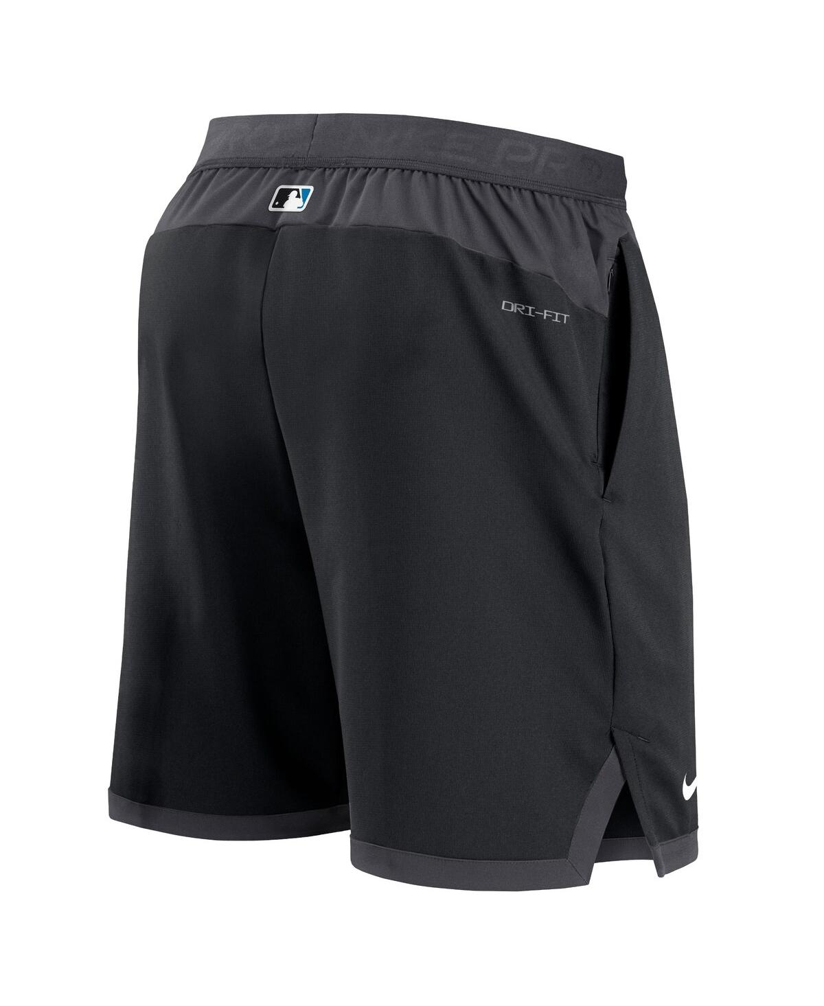 Nike Men's  Black Miami Marlins Authentic Collection Flex Vent Performance Shorts In Black