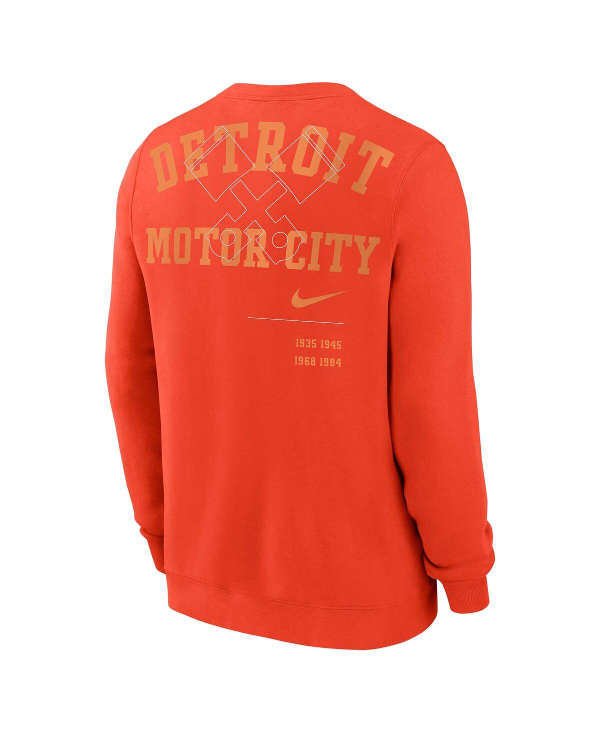 Shop Nike Men's  Orange Detroit Tigers Statement Ball Game Fleece Pullover Sweatshirt