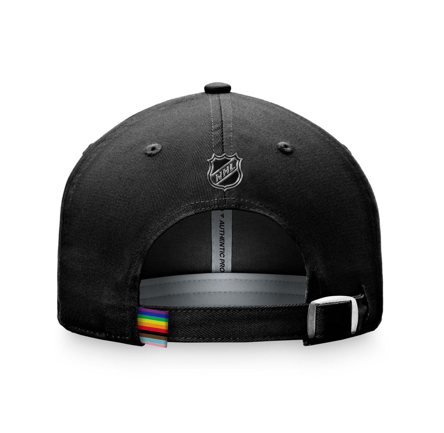 Men's Black New York Islanders Team Logo Pride Adjustable Hat