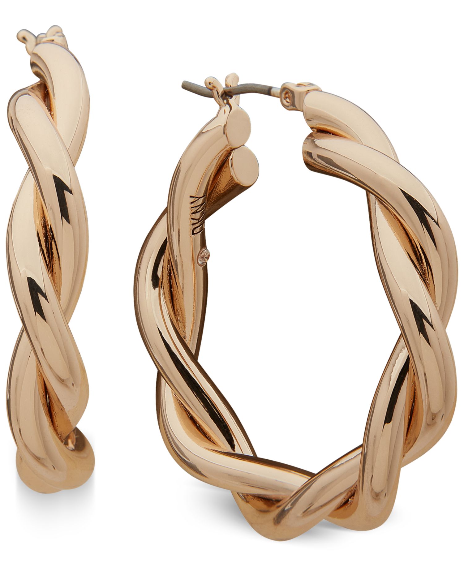 Medium Twist Hoop Earrings, 1.5"