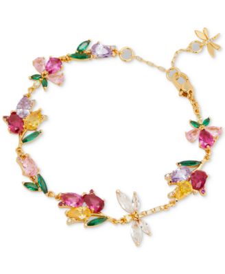 kate spade new york - Gold-Tone Multicolor Cubic Zirconia Flower Flex Bracelet