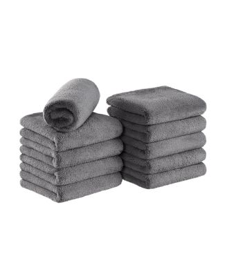 Bleach-Safe Coral Fleece Salon Towels (Pack of 10, 16x27 in.), Soft Microfiber Material, Absorbent Hair Drying Towel Set