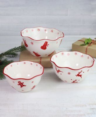 Winterfest Holiday 3-Piece Candy Bowl Set