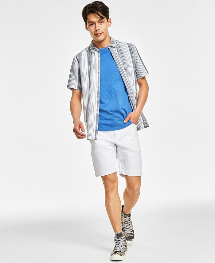 Sun + Stone Men's Garret Regular-Fit Stripe Button-Down Shirt, Sun ...