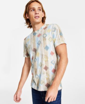 Sun + Stone - Men's Cotton Geo-Print T-Shirt