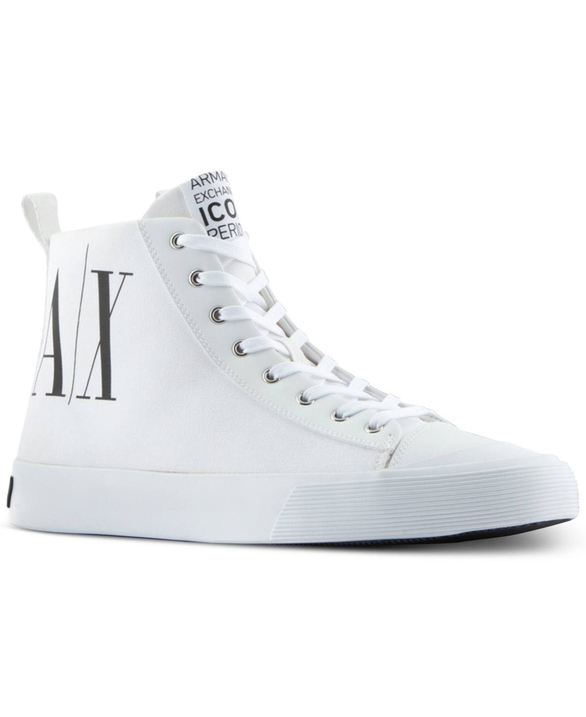 A X Armani Exchange Men's Icon Logo High-top Sneaker In Optical White