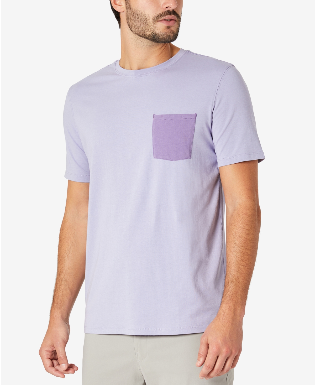 Kenneth Cole Men's Contrast Pocket Short Sleeve T-shirt In Lavender