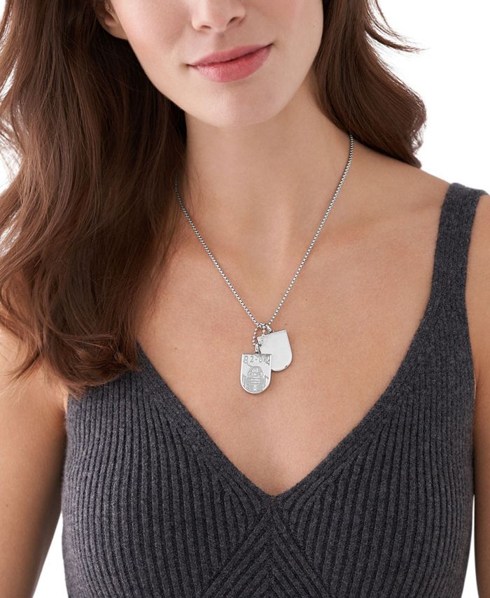 Fossil dog tag necklace clearance