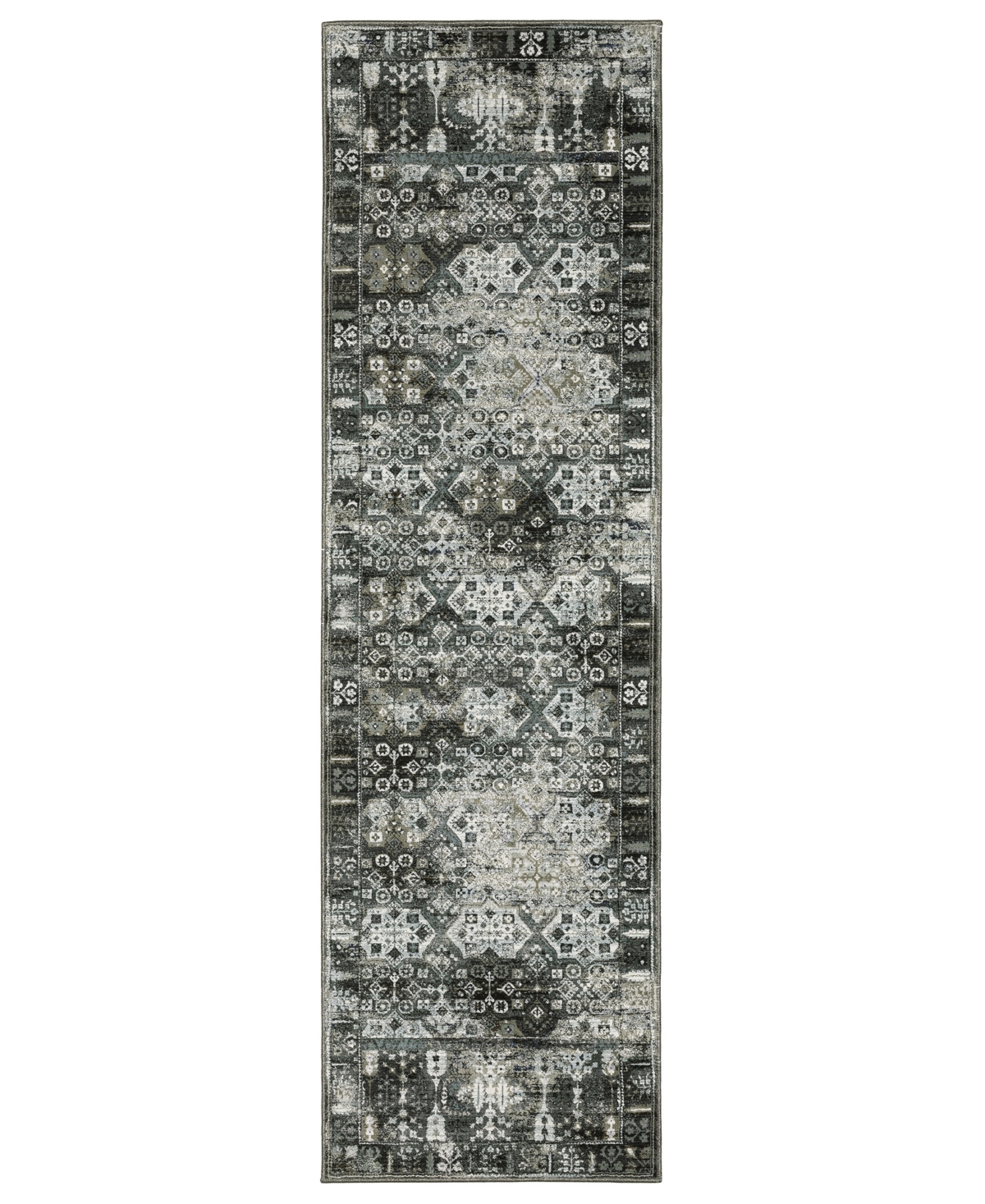 Km Home Astral 070asl 2'3" X 7'6" Runner Area Rug In Charcoal