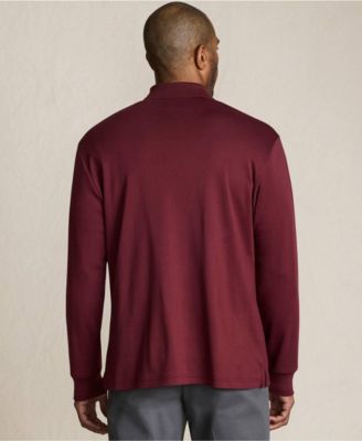 Men's Long Sleeve Cotton Supima Polo Shirt with Pocket