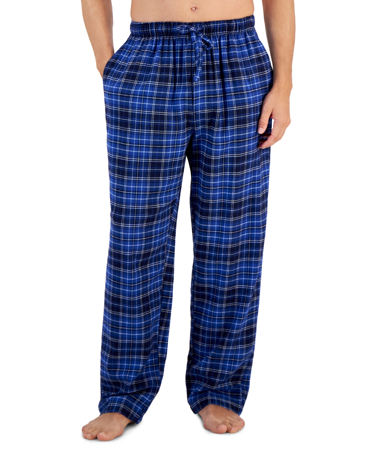 Men's Flannel Pajama Pants, Created for Macy's - Navy