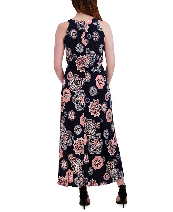 Robbie Bee Women's Printed Halter Maxi Dress - Macy's
