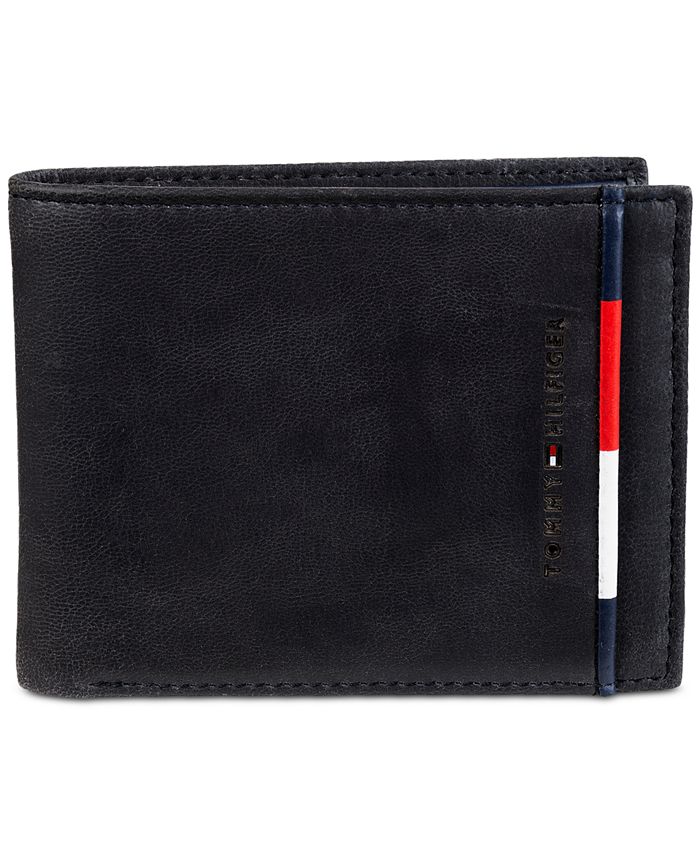 Tommy Hilfiger Men's RFID Traveler Signature Leather Wallet Macy's