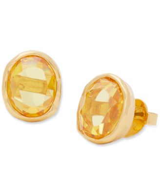 kate spade new york - Gold-Tone Oval Color Cubic Zirconia Stud Earrings