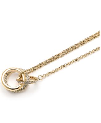 18K Gold-Plated Crystal Interlink Necklace