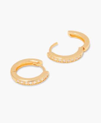 Crystal 14K Gold-Plated Vermeil Annabel Hoops