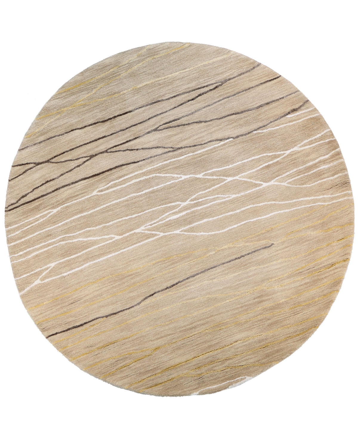 Bb Rugs Downtown DTN238 6' x 6' Round Area Rug - Beige