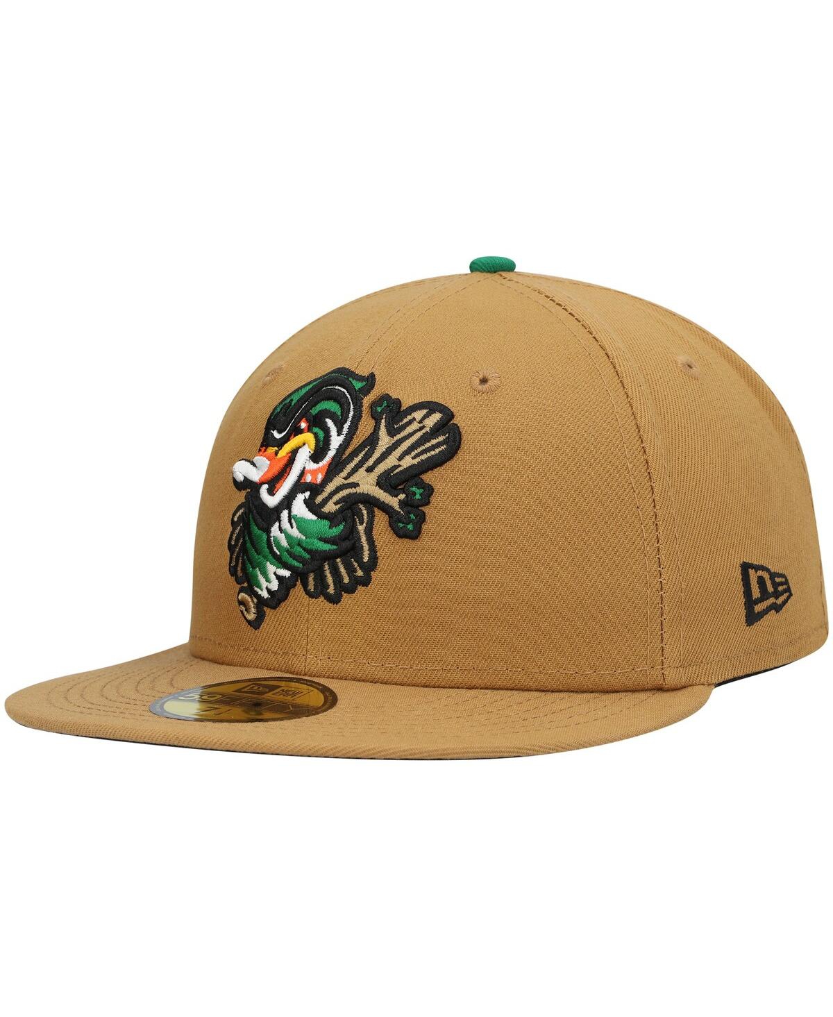 Men's New Era Natural Down East Wood Ducks Authentic Collection Team Alternate 59FIFTY Fitted Hat - Natural