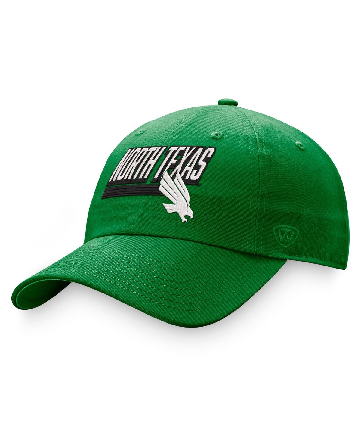 TOP OF THE WORLD MEN'S TOP OF THE WORLD GREEN NORTH TEXAS MEAN GREEN SLICE ADJUSTABLE HAT