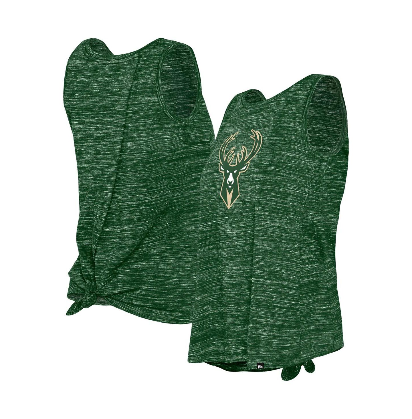 Женский топ New Era Hunter Green Milwaukee Bucks Space Dye Active — фото 1