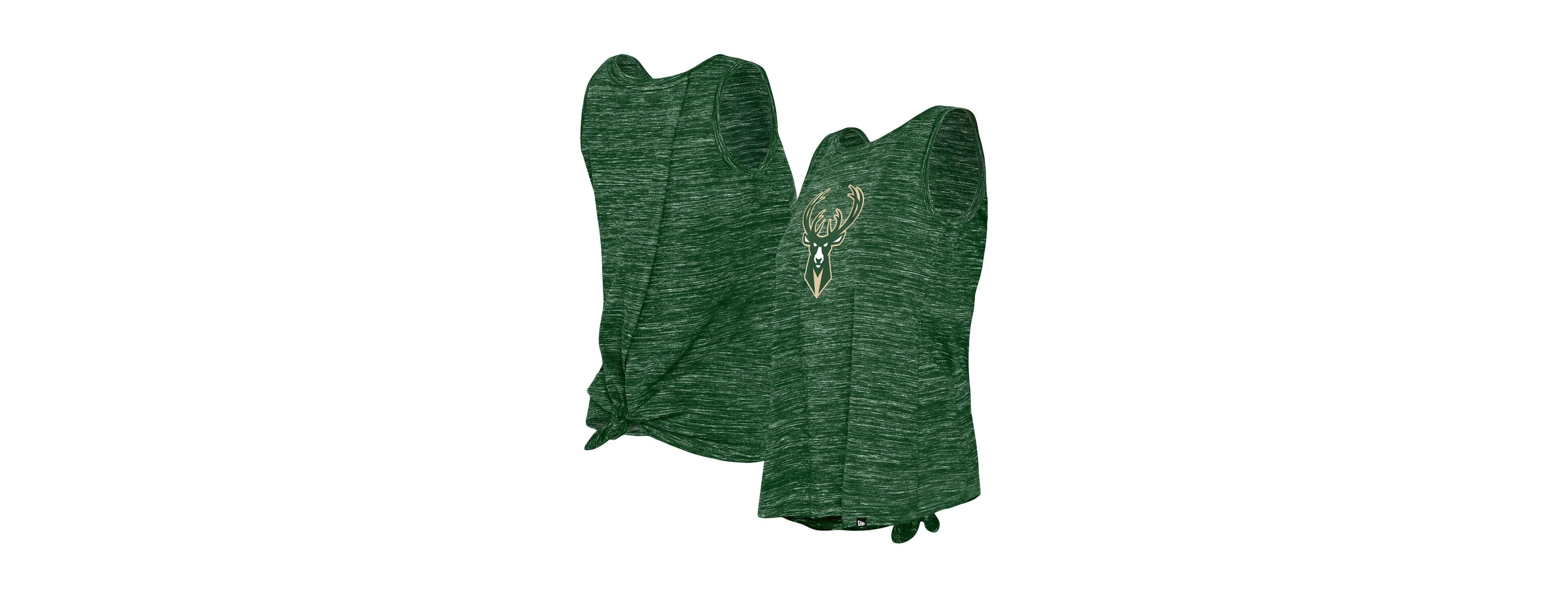 Women's New Era Hunter Green Milwaukee Bucks Space Dye Active Tank Top