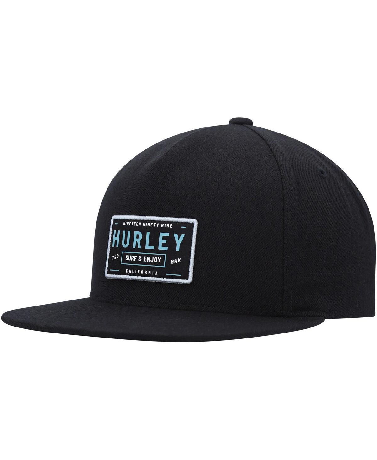Men's Hurley Black Bixby Snapback Hat - Black