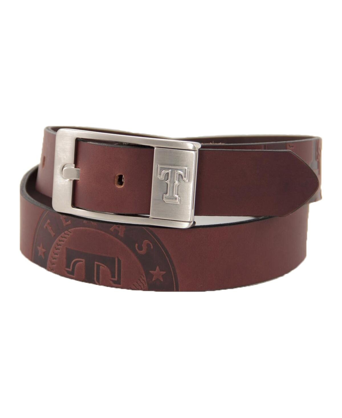 Men's Texas Rangers Brandish Leather Belt - Brown - Brown