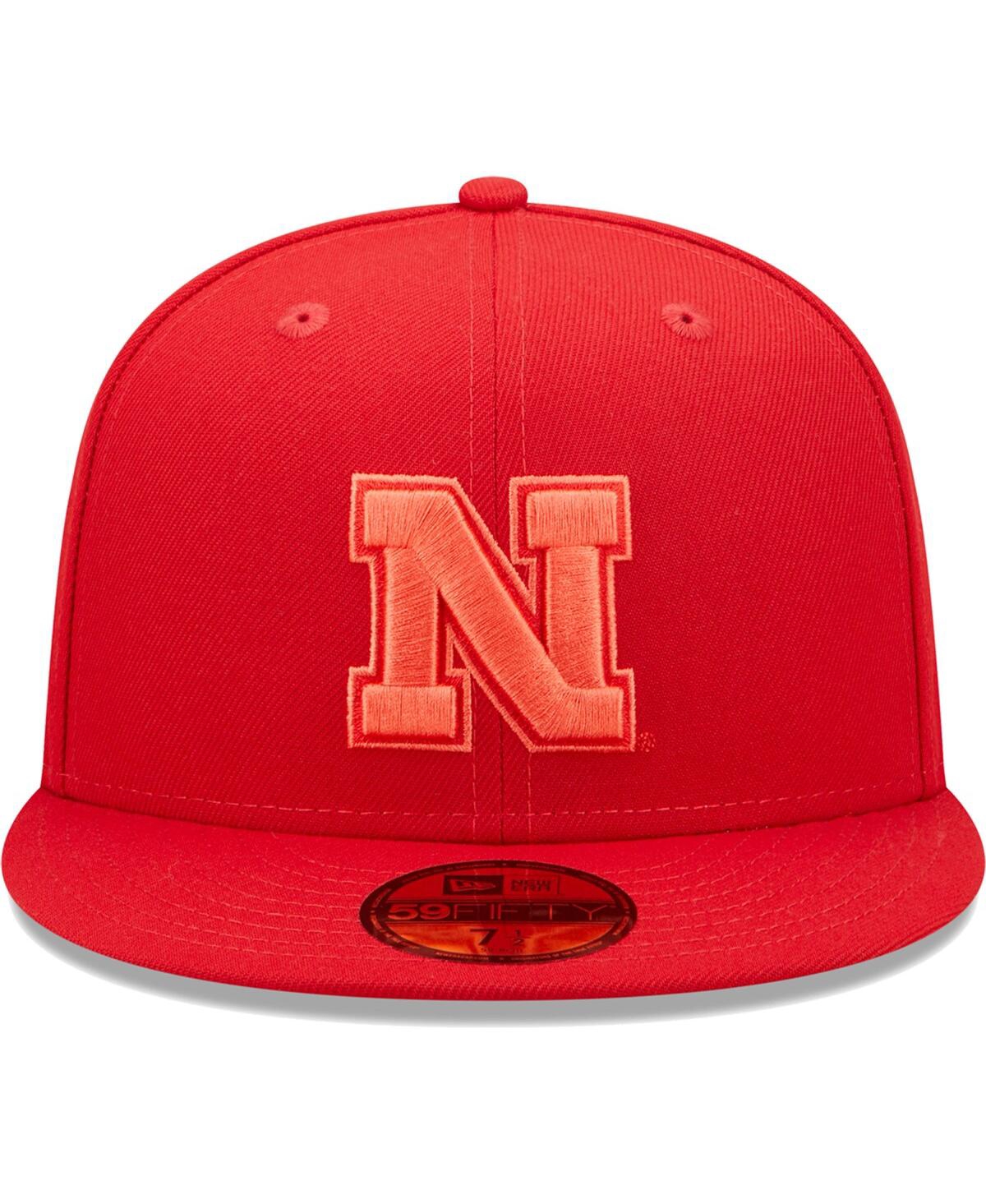 Shop New Era Men's  Scarlet Nebraska Huskers Bright Undervisor 59fifty Fitted Hat