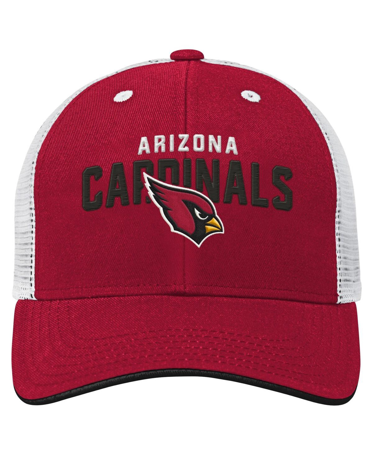 Preschool Boys and Girls White Arizona Cardinals Core Lockup Meshback Trucker Snapback Hat - White