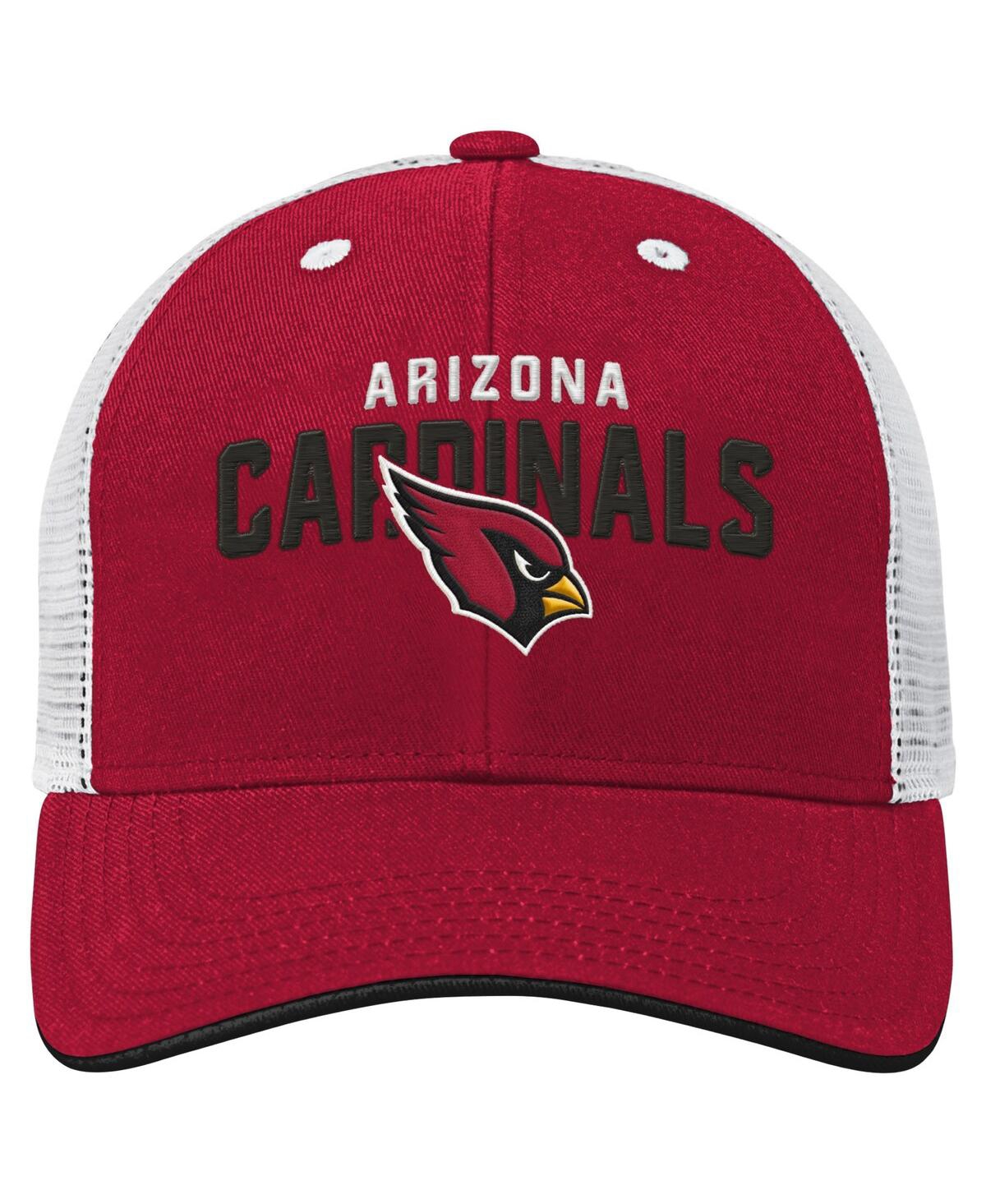 Shop Outerstuff Preschool Boys And Girls Cardinal, White Arizona Cardinals Core Lockup Meshback Trucker Snapback Hat In Cardinal,white