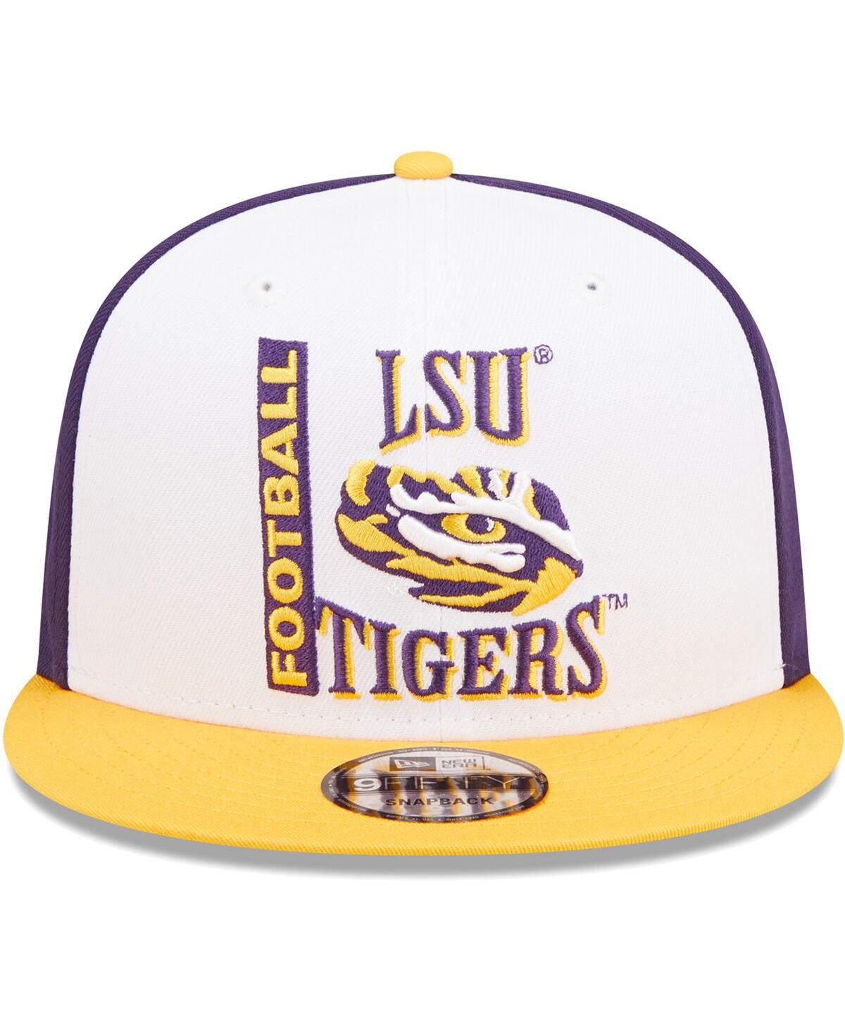 Shop New Era Men's  White, Purple Lsu Tigers Retro Sport 9fifty Snapback Hat