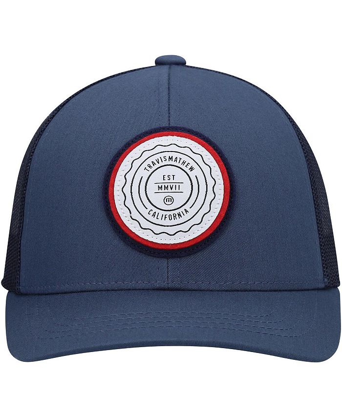 Travis Mathew Big Boys and Girls Navy The Patch Trucker Snapback Hat ...