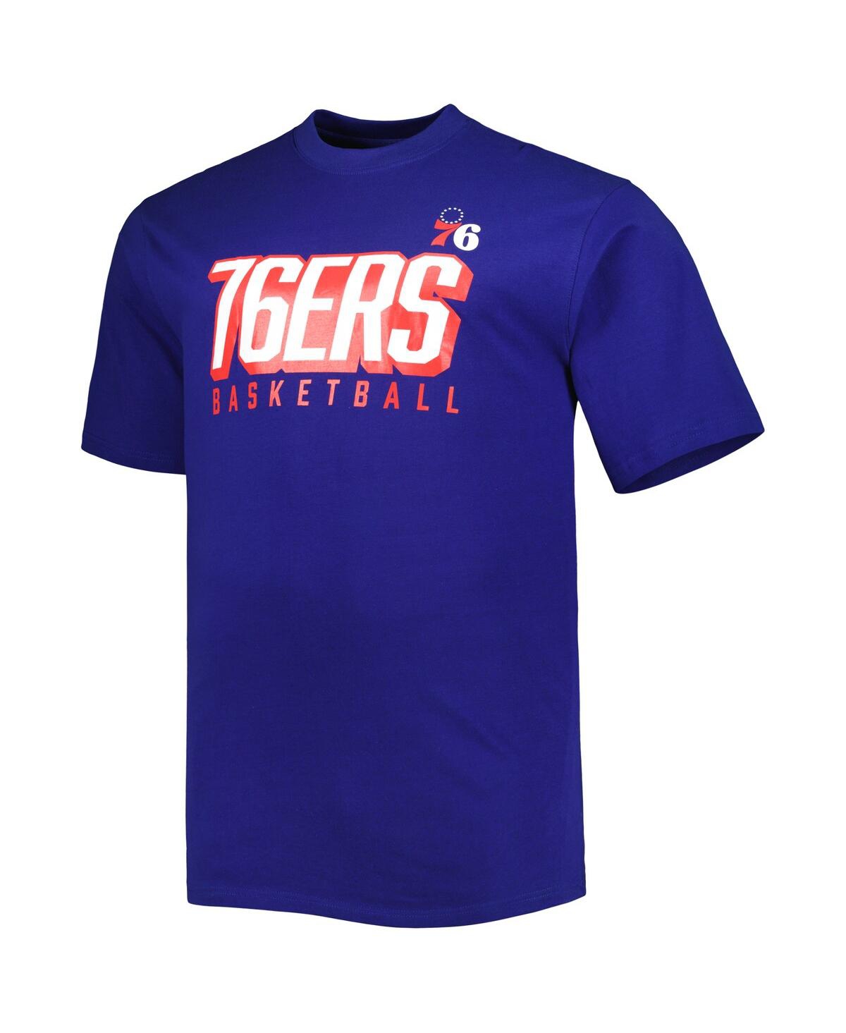 Fanatics Men's  Royal, White Philadelphia 76ers Big And Tall Two-pack T-shirt Set In Royal,white