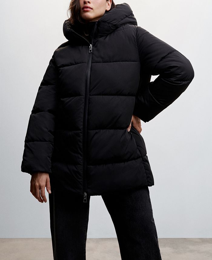 MANGO Women's Hood Quilted Coat Macy's