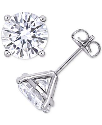 Macy's - Lab-Created Moissanite Stud Earrings (4 ct. t.w.) in 14k White Gold