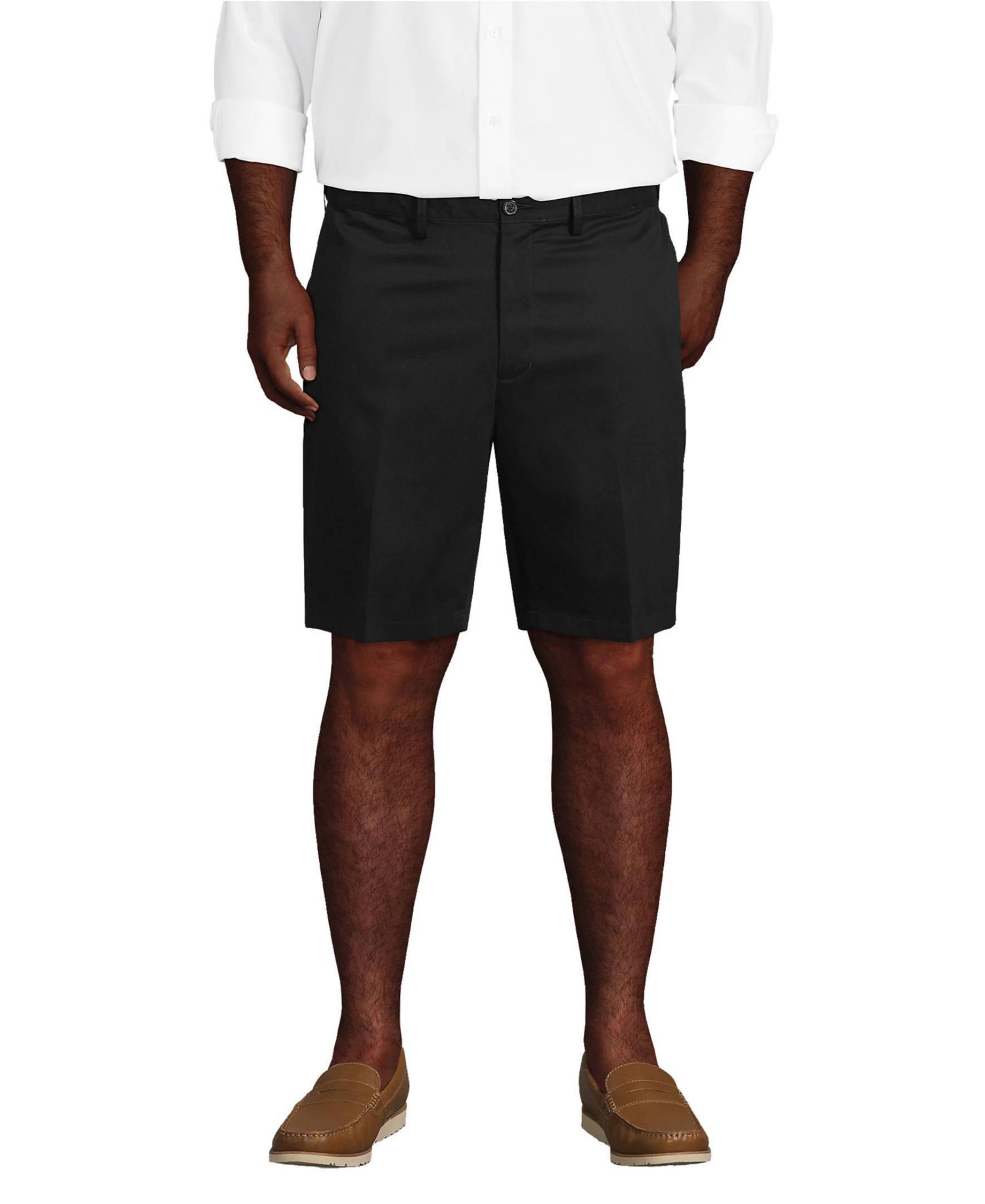 Men's No Iron 9" Comfort Waist Plain Front Chino Short