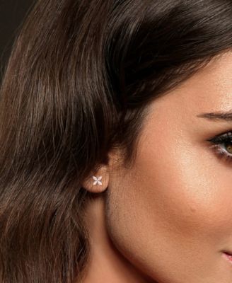 Lab-Grown Moissanite Flower Stud Earrings (3/4 ct. t.w.) in 10k White Gold