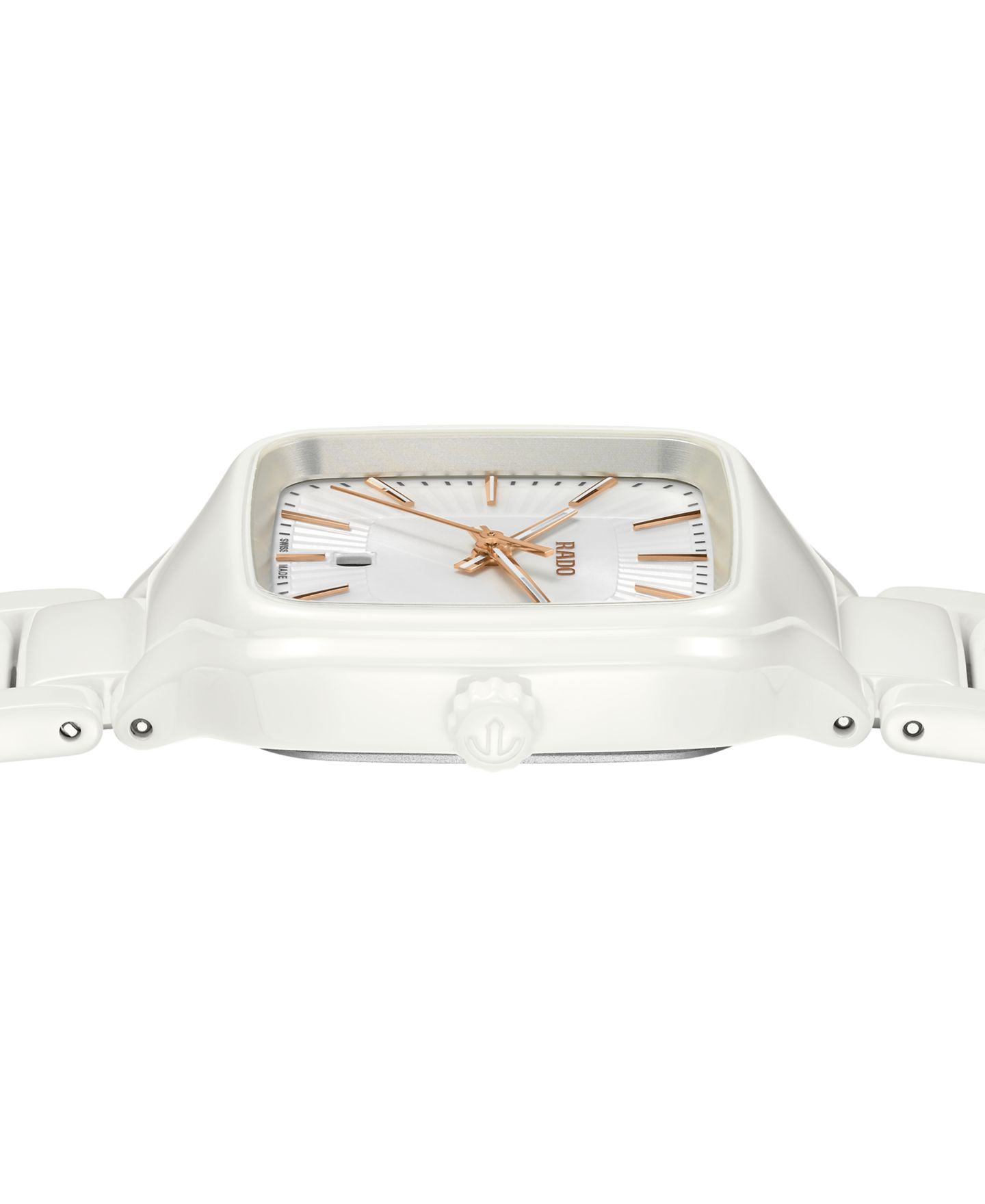 Женские часы Rado Swiss True Square White High-Tech Ceramic Bracelet Watch 29mm — фото 3