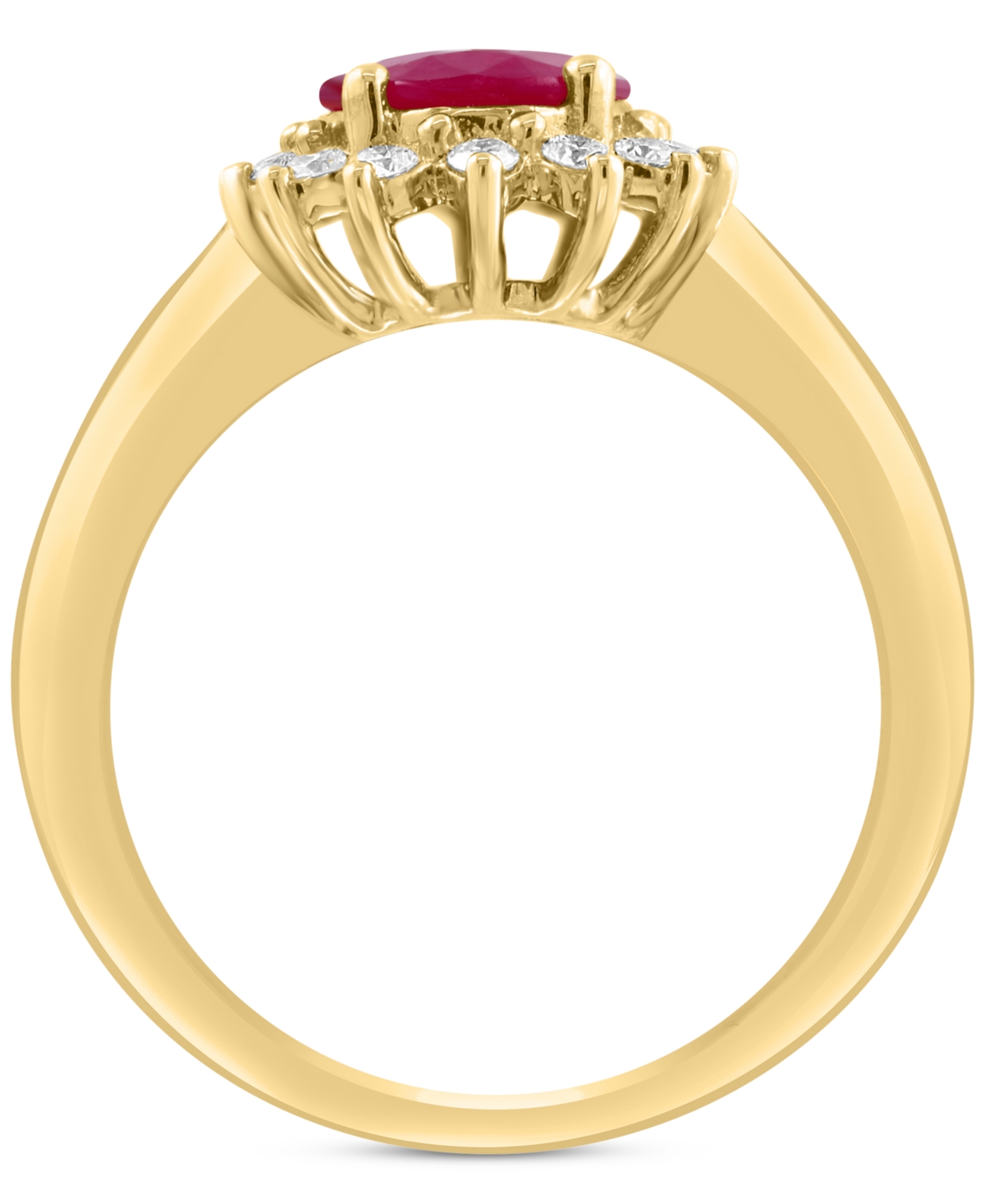 Effy Ruby (1-7/8 ct. t.w.) & Diamond (1/4 ct. t.w.) Halo Ring in 14k Gold - 14K Gold