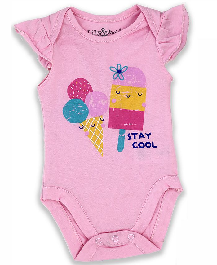 Lily & Jack Baby Girls Stay Cool Bodysuit, Shorts and Shoes, 3 Piece Set Macy's